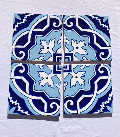 Azulejo design Trivet - 4 pieces (blue)